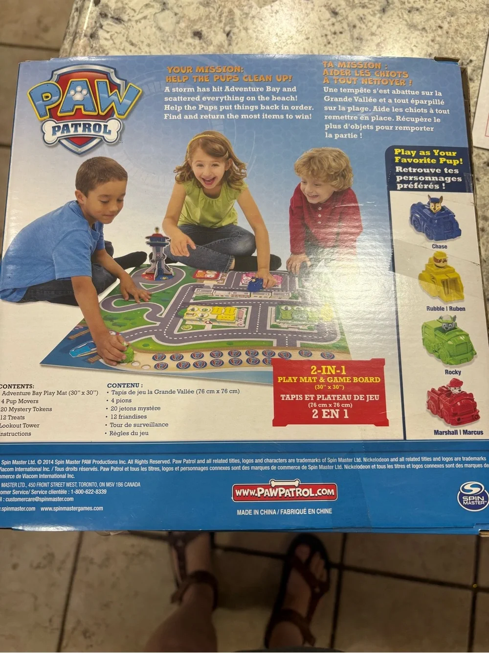 Paw Patrol Beach Rescue Play Mat Game - Yellow, Blue, Green, Red